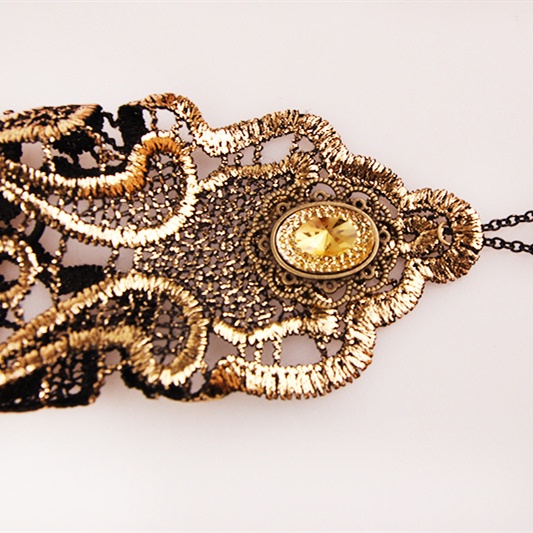 Vitange Gothic Women Gold Lace Bracelet 8517