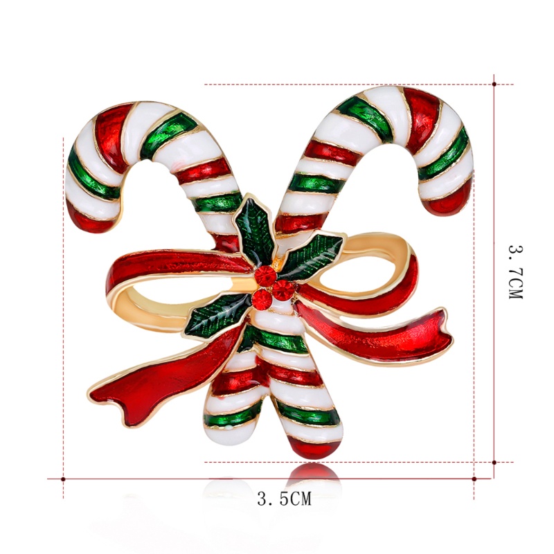 SIY  Christmas Brooch Pins Double Crutch Fashion Winter Creative Jewelry Women Gifts