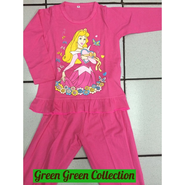 Piyama/setelan kaos anak princess aurora fanta long