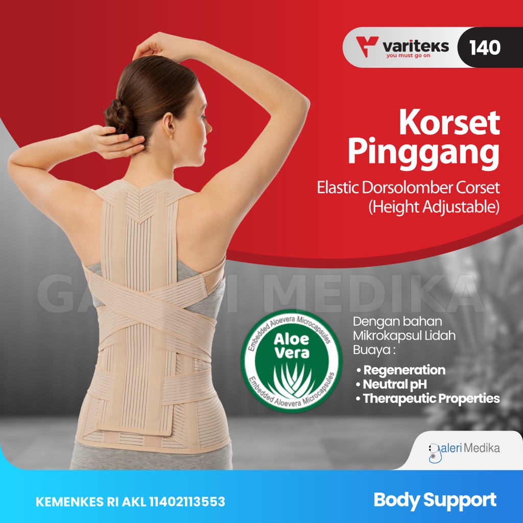 Penegak Punggung Variteks 140 Elastic Dorsolumber Corset (Height Adjustable) Korset Tulang Belakang