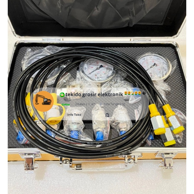 Pressure Gauge isi 3 mata Set 10 MPA 40MPA 60MPA Test Tekanan Hydraulic.