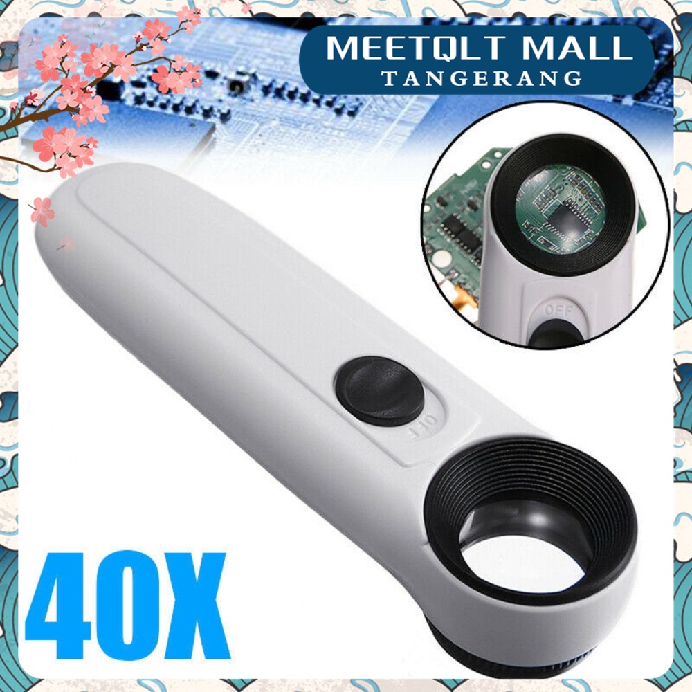 KACA PEMBESAR LED/Handheld 40X Kaca Pembesar/Kaca Pembesar Dengan 2 Lampu LED