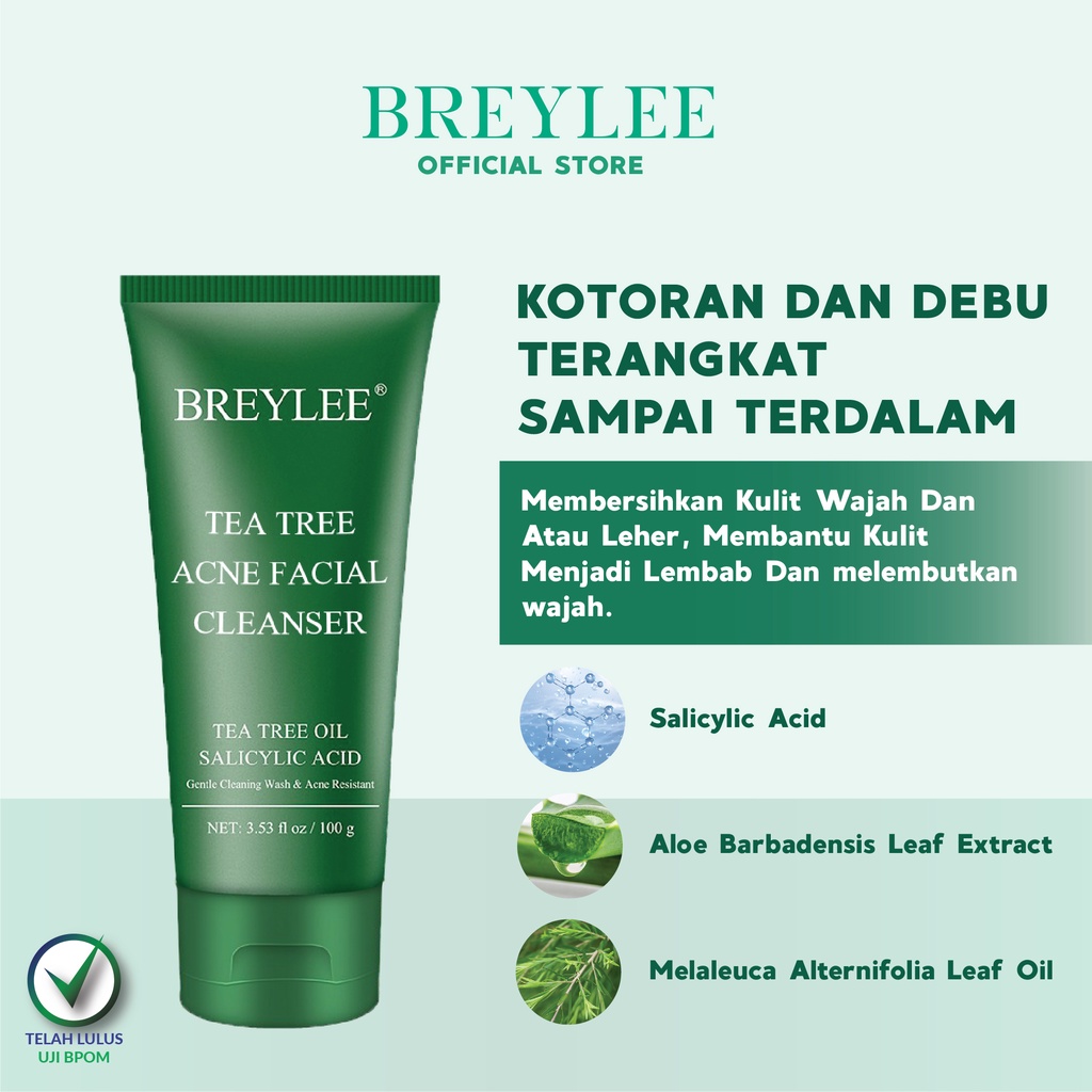 Sabun Jerawat dan Bekas Jerawat BREYLEE Acne Treatment Facial Cleanser Facial Cleanser Sabun Pembersih Jerawat (100 gr)