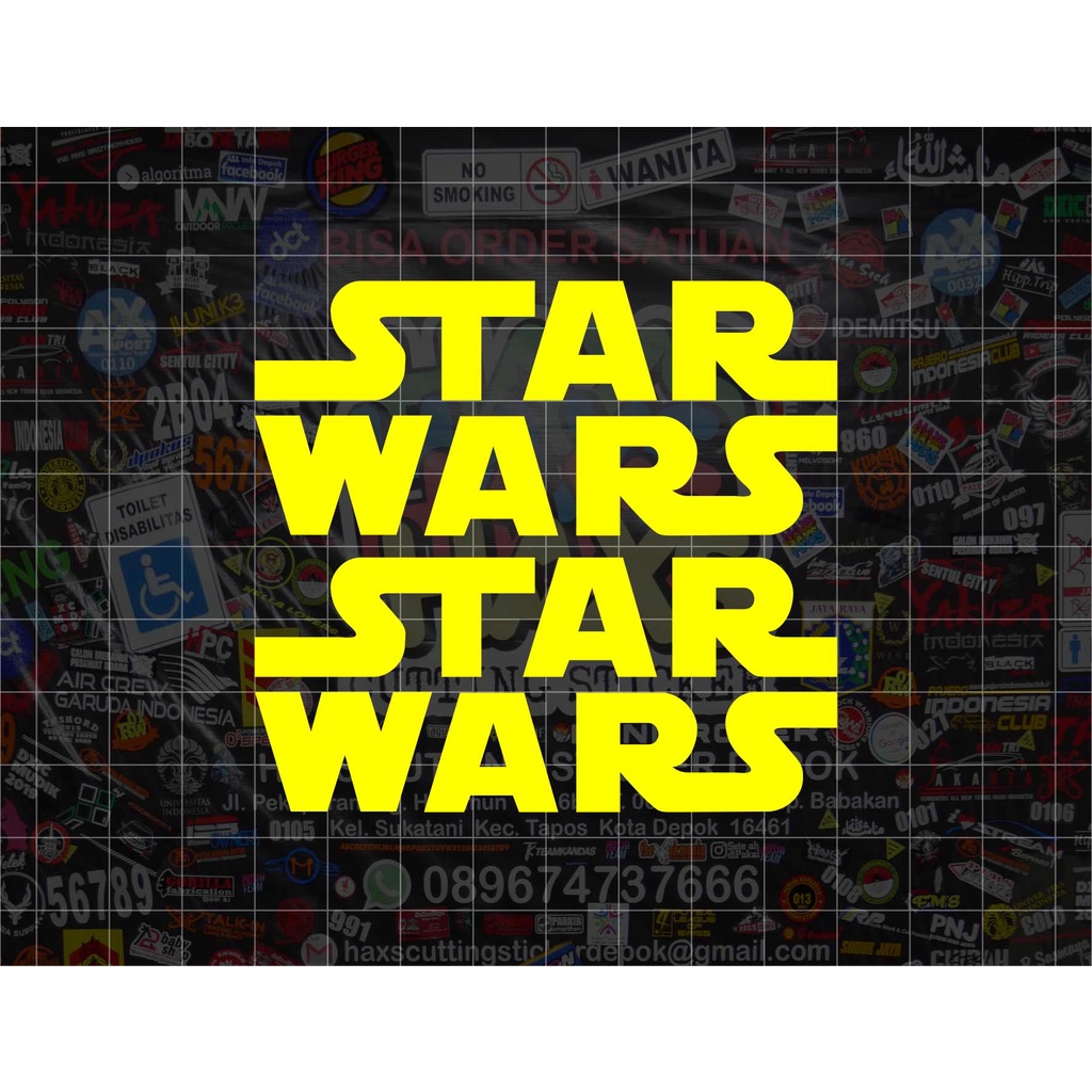Cutting Sticker Logo Star Wars Ukuran 8 Cm Untuk Mobil dan Motor