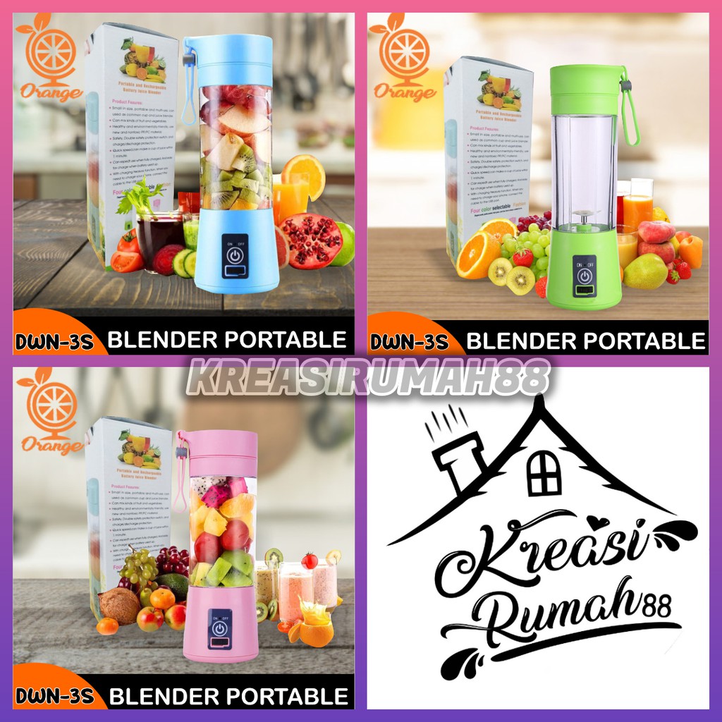 Blender Portable 2 Mata Pisau Emd777 S304 Jus Usb Mixer Alat Smoothie