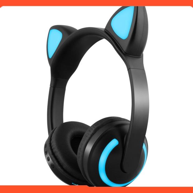 Headset Gaming Wireless Bluetooth Stereo Desain Telinga Binatang Lucu