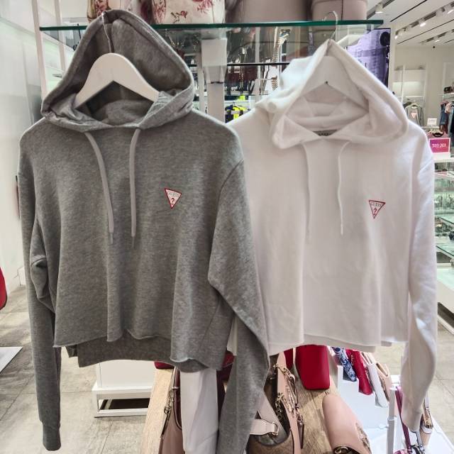 hoodie guess putih basic logo