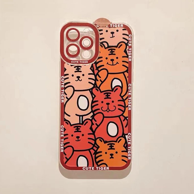 Soft Case TPU Motif Bunga Harimau Untuk Iphone 13 12 Mini 11 Pro X XR XS Max SE 2020 6 6S 7 8 Plus