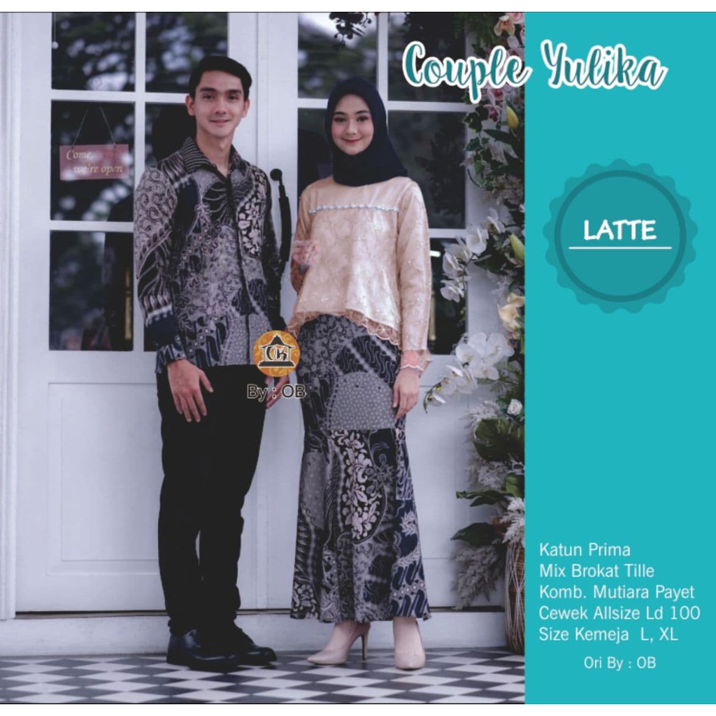 SETELAN COUPLE YULIKA Broklat Batik Kemeja Gamis Tunangan Wisuda Pesta Terbaru Modis Terlaris