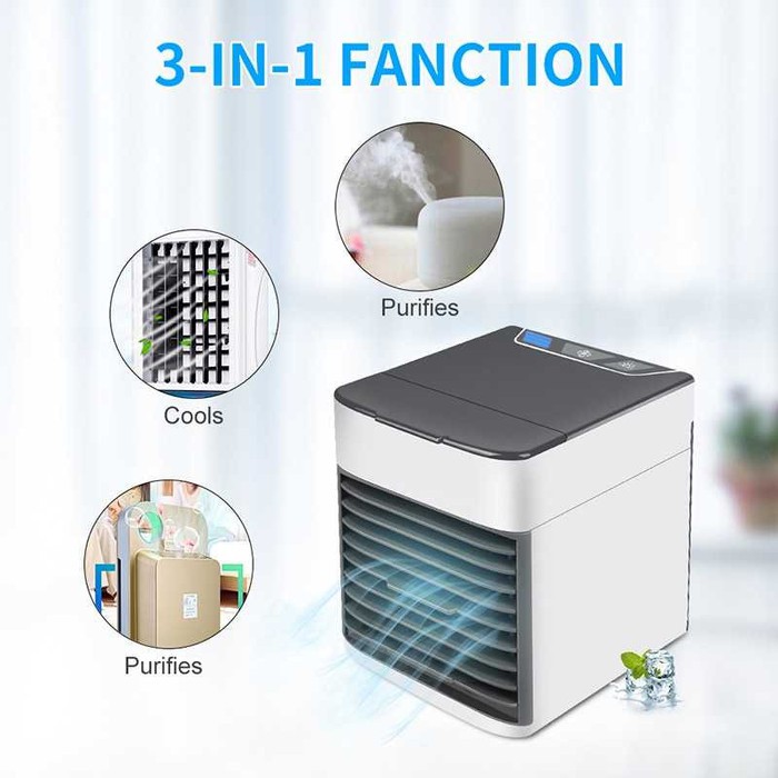 Kipas Cooler USB Mini Air Conditioner 7 Color LED Light -DL66