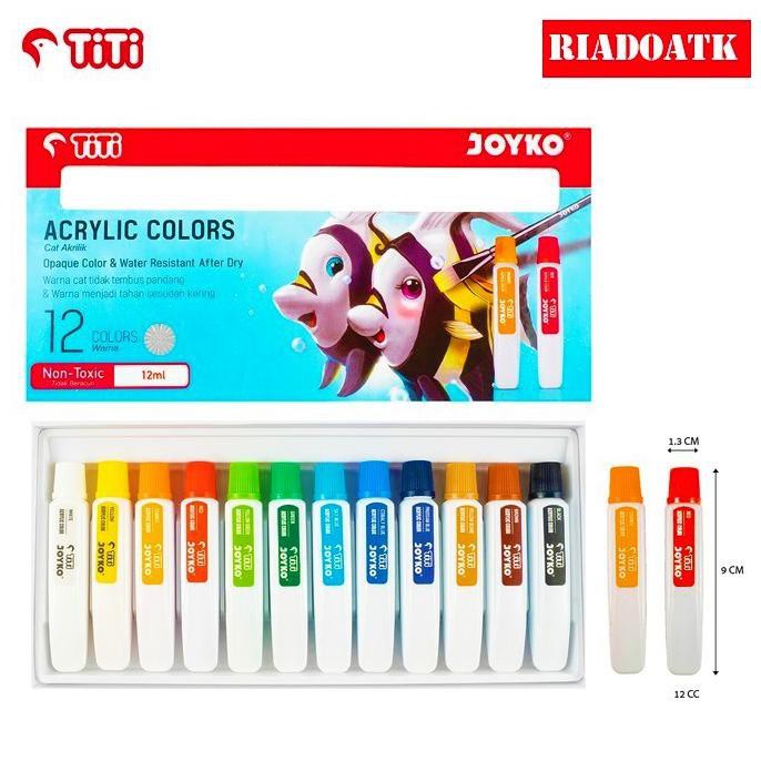 

TERLARIS ACRYLIC COLOR CAT AKRILIK JOYKO TITI ACC-12ML-12 WARNA COLORS PERALATAN MELUKIS ART SET