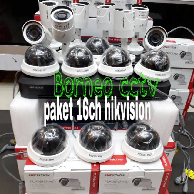 PAKET CCTV HIKVISION 16CHANNEL 2MEGAPIXEL FULL HD KOMPLIT TGL PASANG FULL HIKVISION