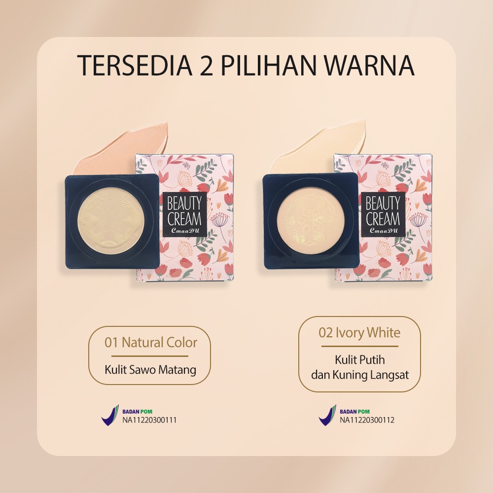BPOM CMAADU BEAUTY CREAM BB Cream BB Cushion Whitening Oil-Control Foundation Waterproof Tahan Lama Original