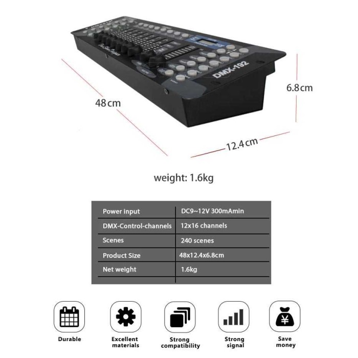 SHEHDS Stage Lightning Controller DMX Console DJ 192CH - SHE-DMX192