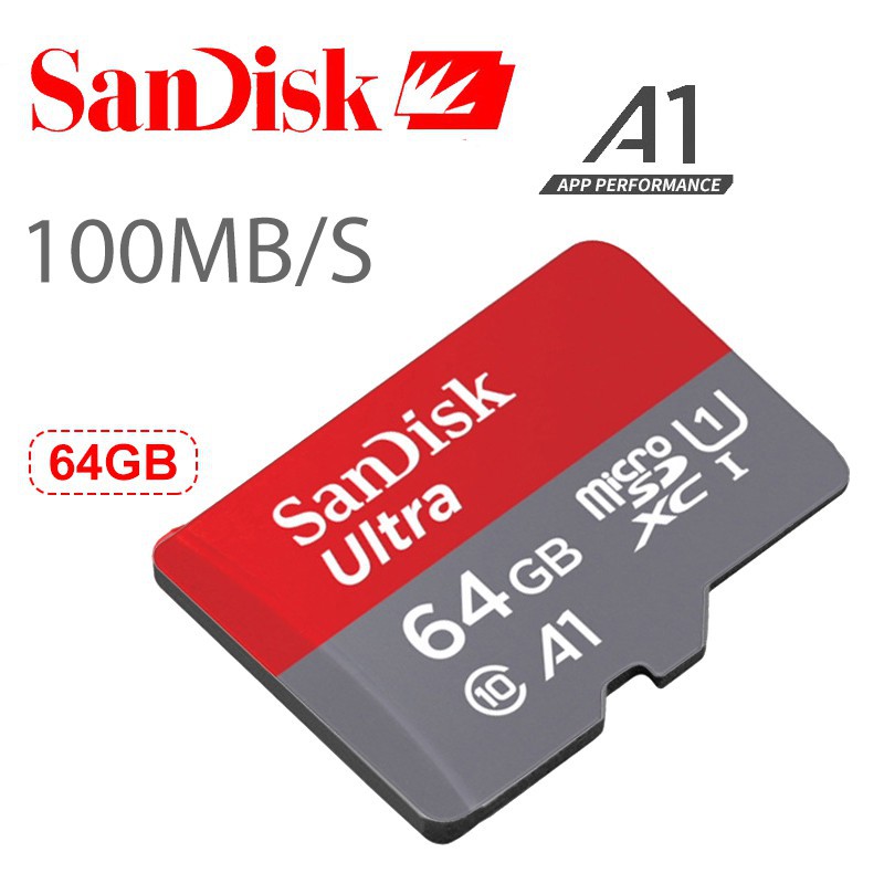 Sandisk Ultra Micro Sd UHS I A1 100MBps 64GB Free Adapter