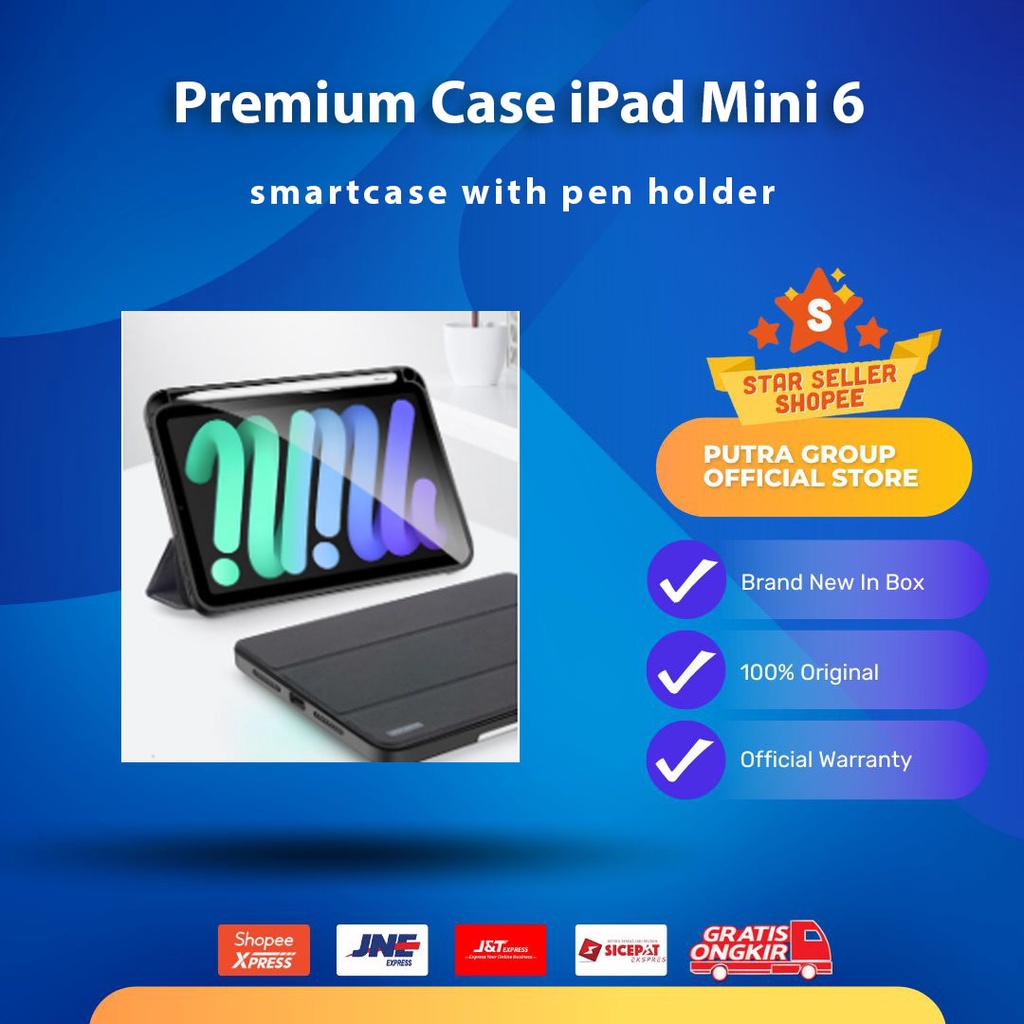 Case iPad Mini 6 DOMO Ori Premium Smartcase Casing with Pen Holder