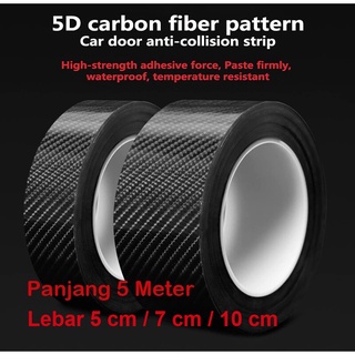 Stiker Karbon 5D Lakban Sticker Nano Carbon Anti Gores Pelindung Mobil Sill Plate Pintu Spion Bemper K5D