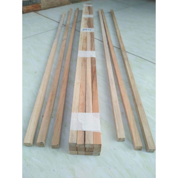 Kayu tiang sangkar P 55 cm  jati kotak 9x9mm isi 12 btg