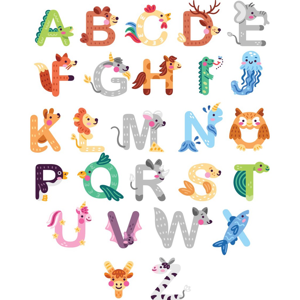 Kaos Edukatif Alphabet ABC belajar mengenal huruf dengan kaos harian