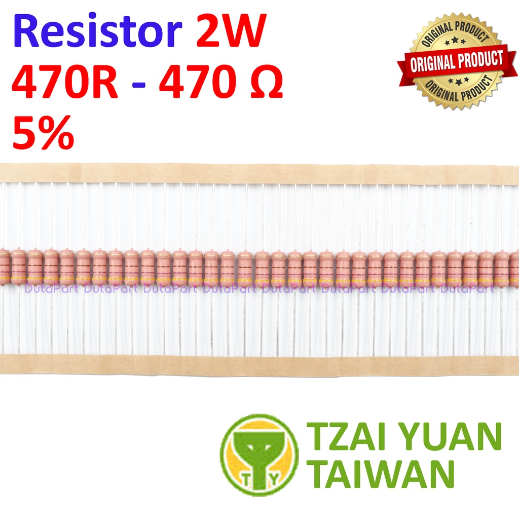 Resistor 470R Ohm 2 Watt 5% ORIGINAL TAIWAN 2W 470 R HIGH QUALITY