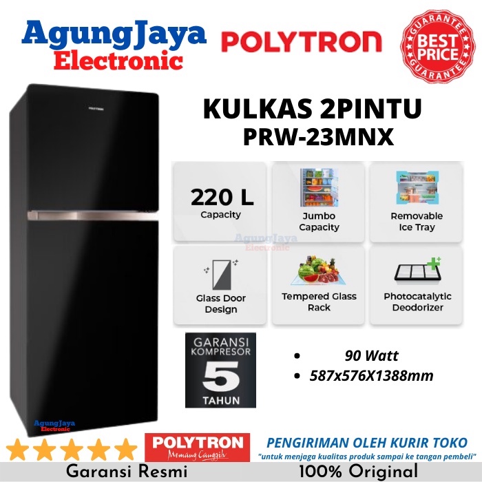 KULKAS POLYTRON  PRW-23MNX LEMARI ES 2 PINTU 220 LITER NEW BELLEZA (CILEGON-SERANG)