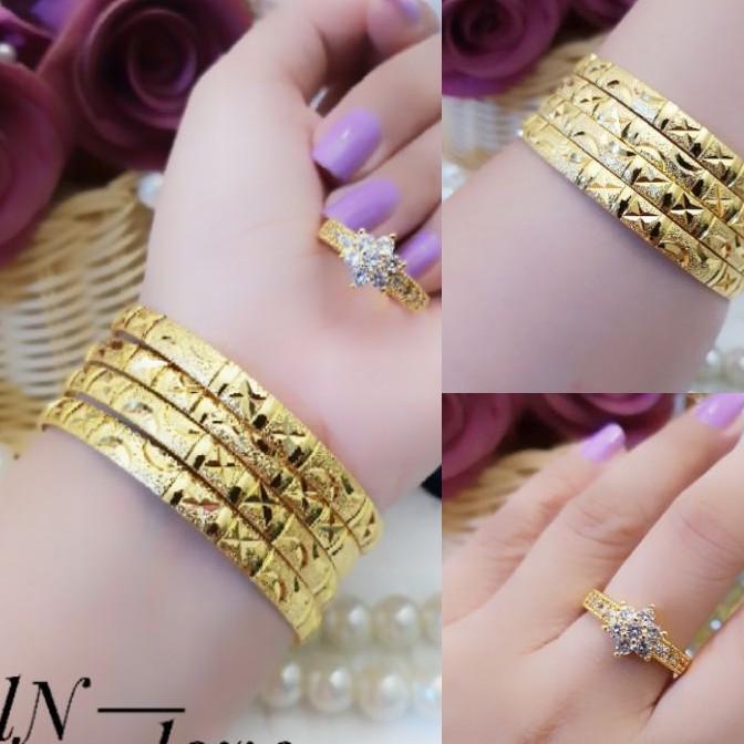 Xuping Set Perhiasan Lapis Emas 24K Terlaris 1453F