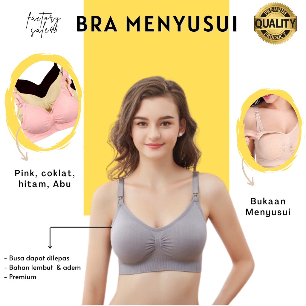 BH Bra Menyusui Rajut Nursing Bra Premium Maternity Bra Spandex Bra Busui Tanpa Kawat F385