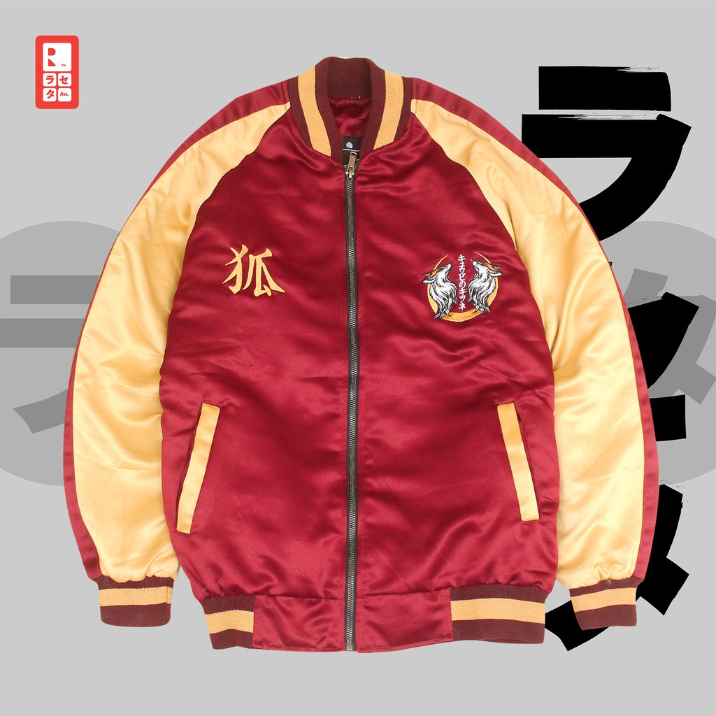 SUKAJAN - MAROON KITSUNE TSUKI SATIN