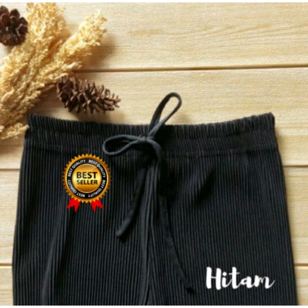 C O D Celana Panjang Plisket Lidi Wanita Dewasa - Kulot Tebal Pliscetan Kecil Muat Bb 40-75 - Bahan Hyget Premium Halus Dan Adem Nyaman di Pakai