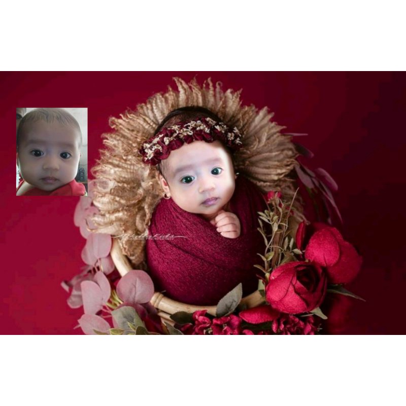 Jasa Edit Foto Studio Bayi Baru Lahir New Born untuk bayi Perempuan