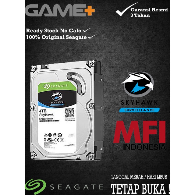 SEAGATE SKYHAWK 4TB SEAGATE HARDDISK INTERNAL 4TB BERGARANSI RESMI MFI
