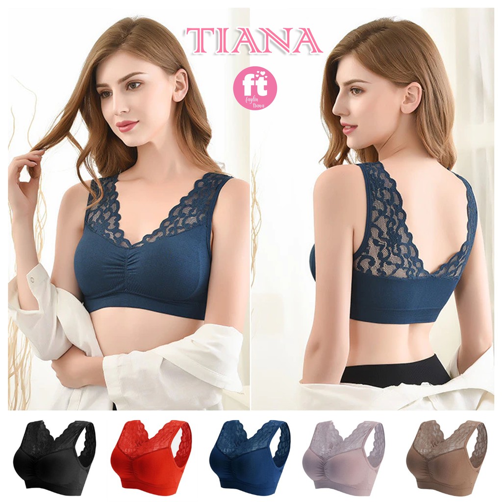 TIANA | Bra Seamless Ada Busa / Elastis Sexy Bralette / Atasan Rajut Busa / art TN MS 1931