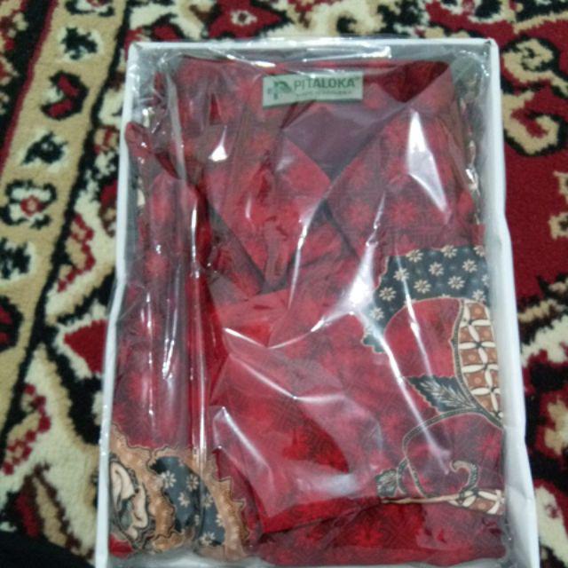 Kemeja Batik Semi Sutra Silky Berfuring Kantong Paspol Dan Bawah Kanan Kiri Busa D Pundak Pekalongan
