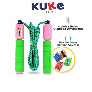 KUKE Jump Rope Skiping Soft Handle with Counter / Tali Lompat Skipping Dengan Penghitung Loncatan / Tali Skipping