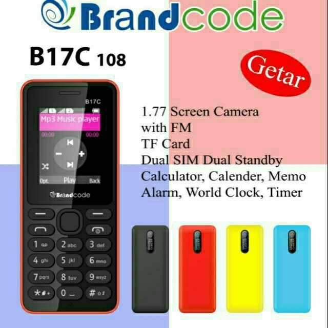 Hp Brandcode B17c Kamera Slot Memory Musik Dualsim Baru Garansi Resmi Ada Getar Vibrate Box Charger Shopee Indonesia