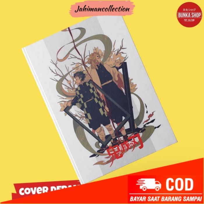 

✨ BISA COD ✨ Notebook Anime Kimetsu no Yaiba Tanjiro Rengoku Hardcover A5 Buku