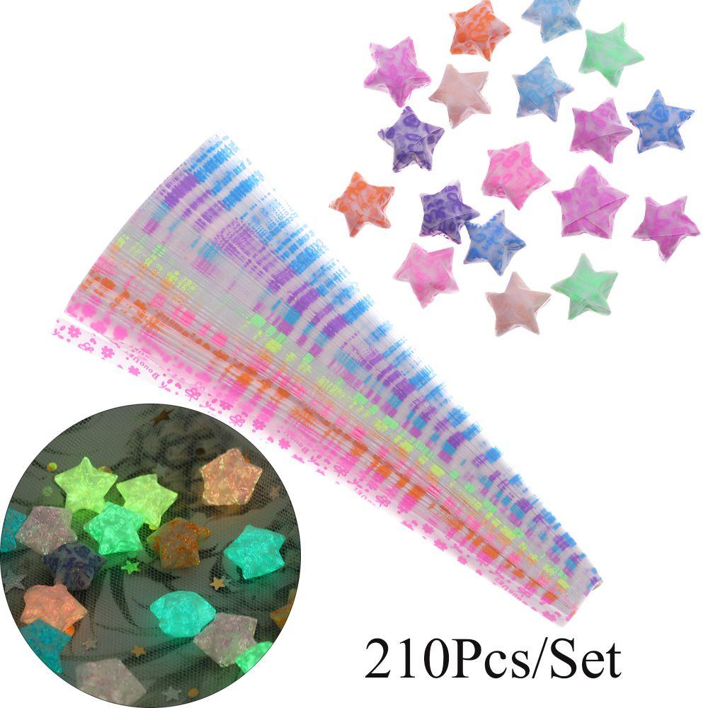 Preva 210pcs/lot Kertas Strip Fluorescence Pressure Relief DIY Kerajinan Tangan Warna Permen Dekorasi Rumah Origami