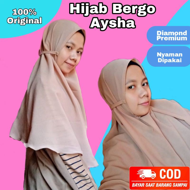JILBAB BERGO AYSHA  HIJAB TALI INSTAN  JILBAB INSTAN JILBAB NO PET JILBAB BERGO SIMPEL HIJAB CANTIK