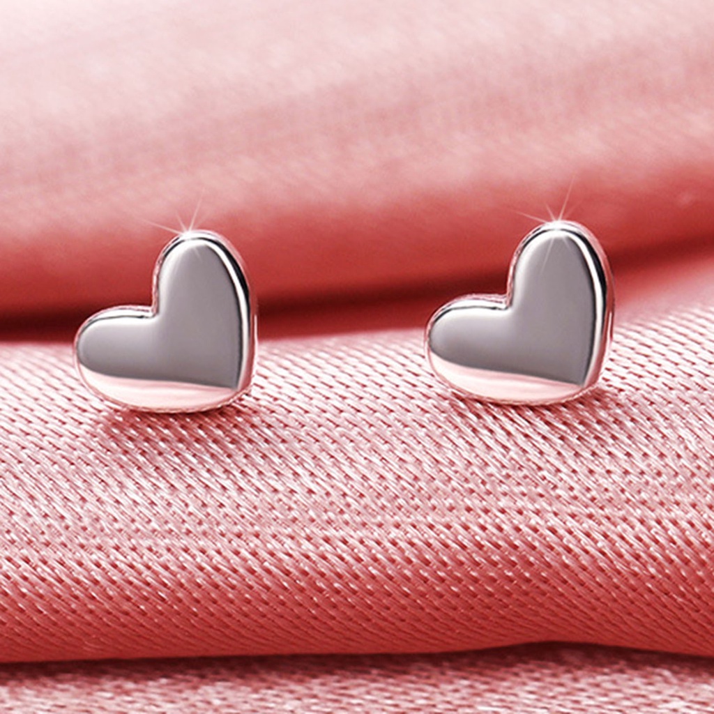 Hu Hu Hu Hu Hu Alat Bantu Pasang Kacamata♡ 1 Pasang Anting Stud Bentuk Hati Permukaan Halus Glossy Untuk Hadiah Perhiasan