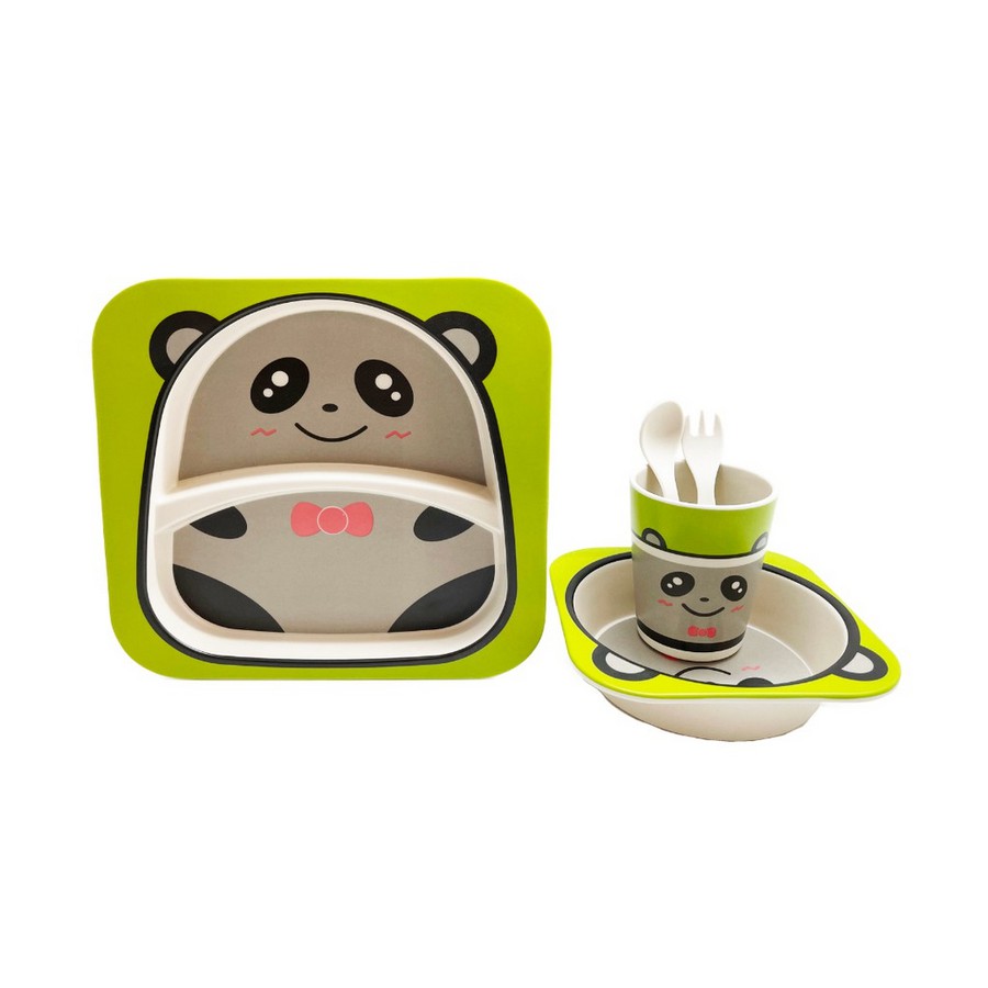 Freckles Bamboo Feeding Tableware Dinner Set Animals Cute Set Makan Bambu Anak Bayi Piring Gelas