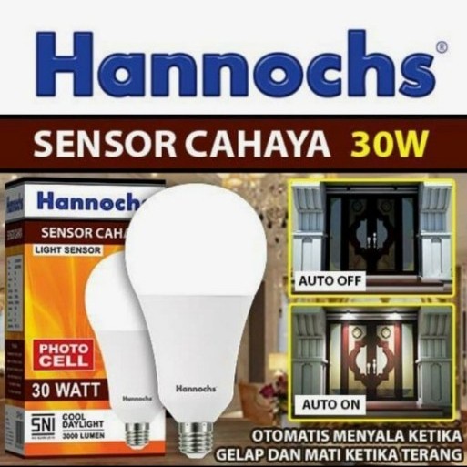 Light Sensor LED Bulb / Hannochs Lampu Sensor Cahaya 30W CoolDaylight