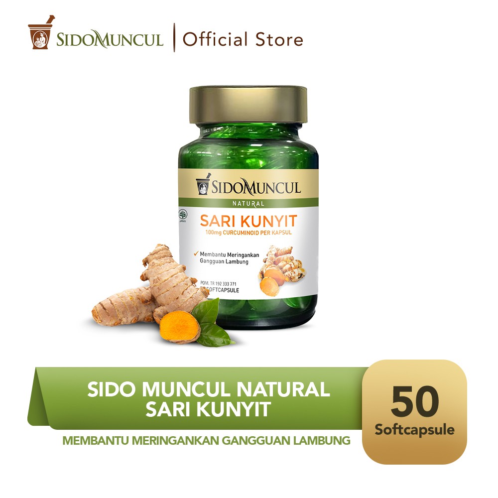 Sido Muncul Natural Sari Kunyit Soft Capsule 50 K Sakit Maag Perut Indonesia