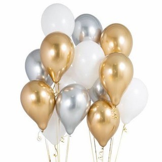 Balon Latex Doff 12 inch Metalik Warna Gold Silver White Balloon Pesta Party Happy Birthday Ulang Tahun Mainan Toys Anak Kids Hias Hiasan Dekor Dekorasi Decoration Peralatan Perlengkapan Craft Color Colorful Satuan Wisuda Graduation Grosir Prakarya Malang