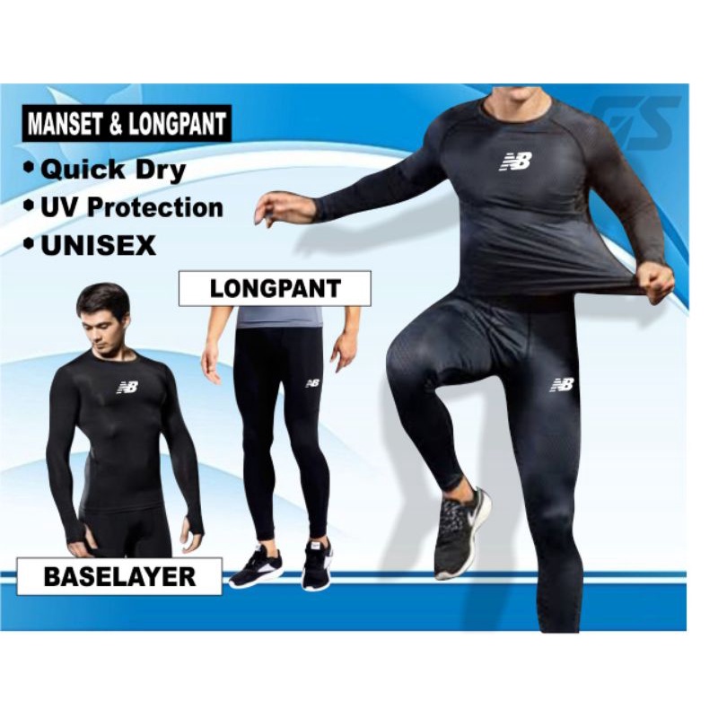 Baju selam pria underwater scuba diving wetsuit drysuit pria-baselayer panjang dan leging futsal