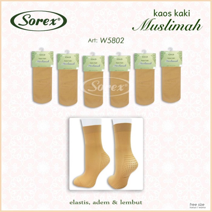 RC KAOS KAKI MUSLIMAH SOREX TIPE W5805/W5806/W5809/W5803 ANTI SELIP-W5802
