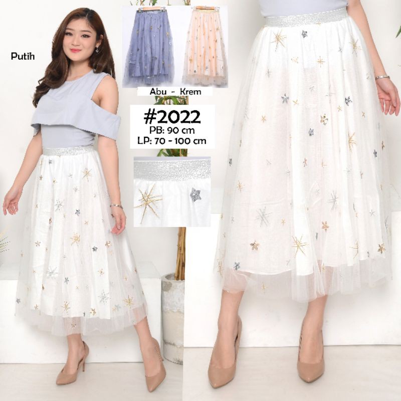 |MUAA| STARLA SKIRT - ROK TILE IMPORT PANJANG WANITA DEWASA MOTIF BINTANG