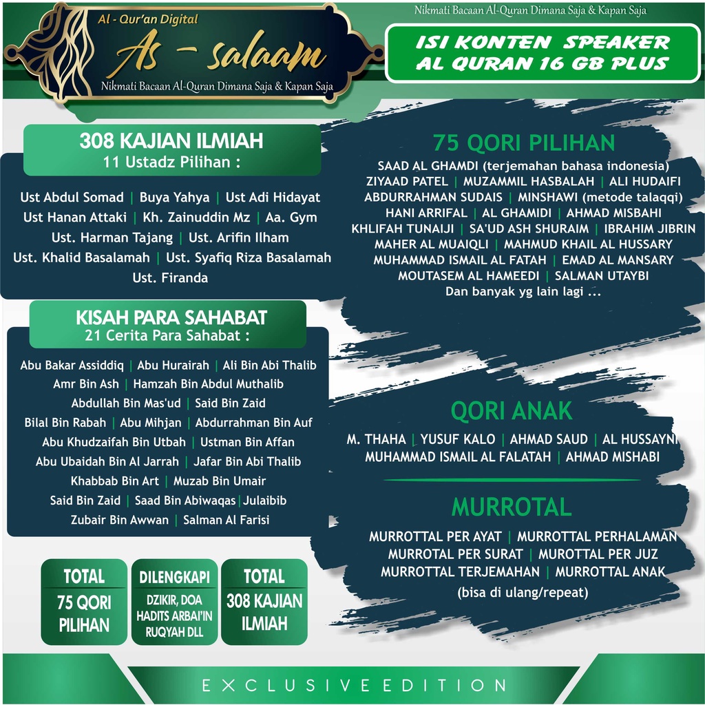 (BISA REQUEST NAMA) SPEAKER ALQURAN RHIMOA V - 600K 16GB REMOTE