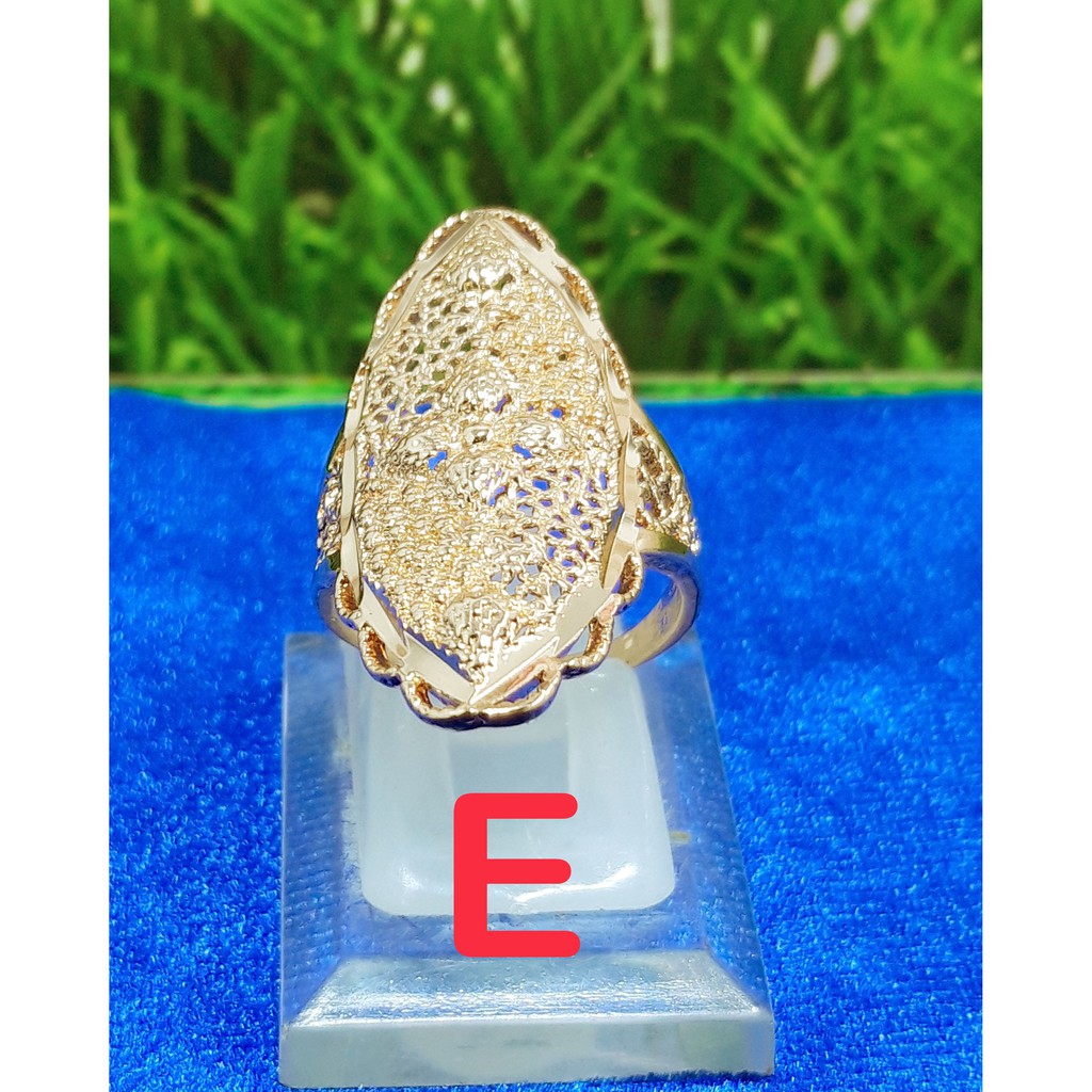 Cincin model kerawangan lapis emas 18k