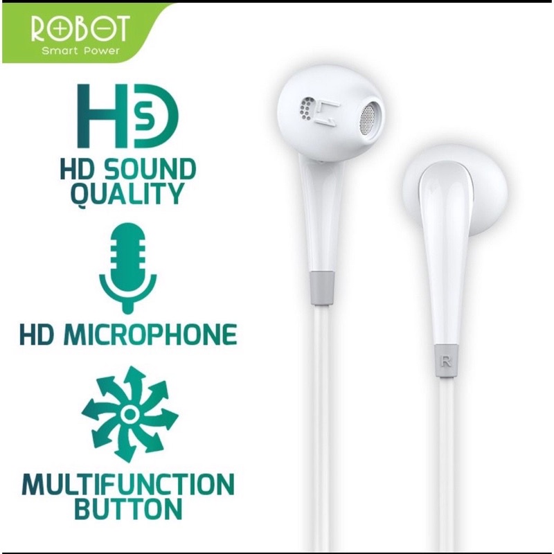 Headset Robot RE701 Wired  Earphone Bass Compatible For All Phone Original by sen