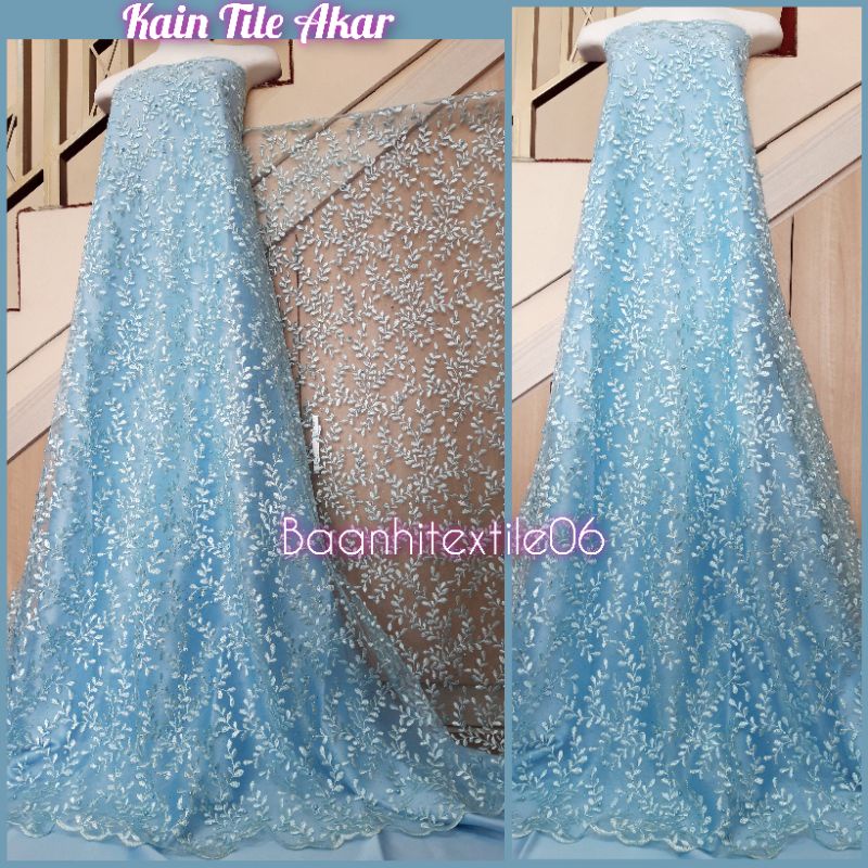 Kain Tile/Tulle Akar Mutiara, kain tile brokat, tile mutiara, tile bordir, tile polos, tile glitter,